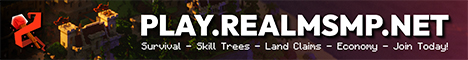 RealmSMP - Click to view server details RealmSMP Minecraft server banner